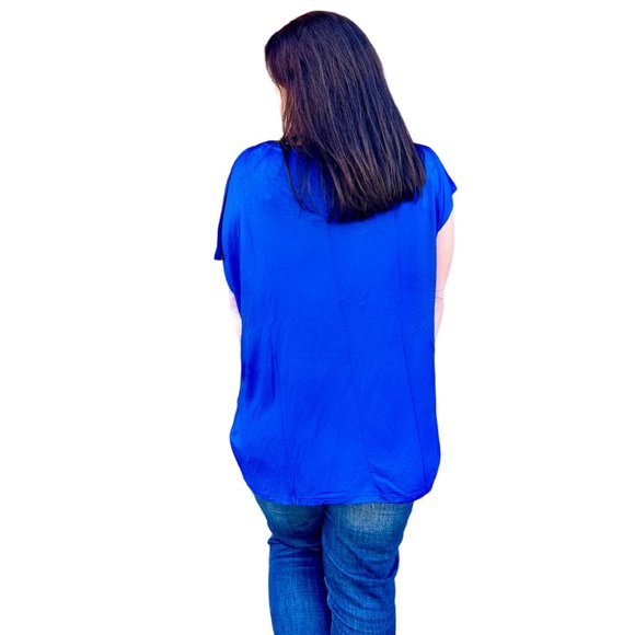 Culture Code Blue Round Neck Oversized Flowy Sleeveless Tank Top CAK1557 - Picture 6 of 8